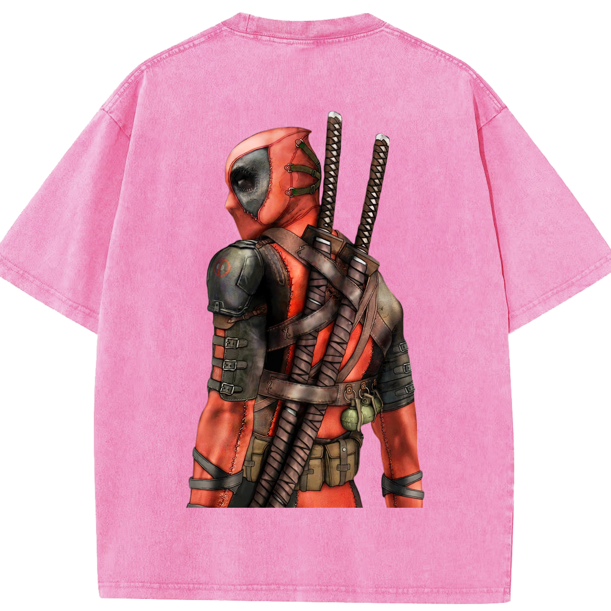 （画像用） Deadpool デッドプール 綿100% ヴィンテージ風 半袖Tシャツ（背面プリント）